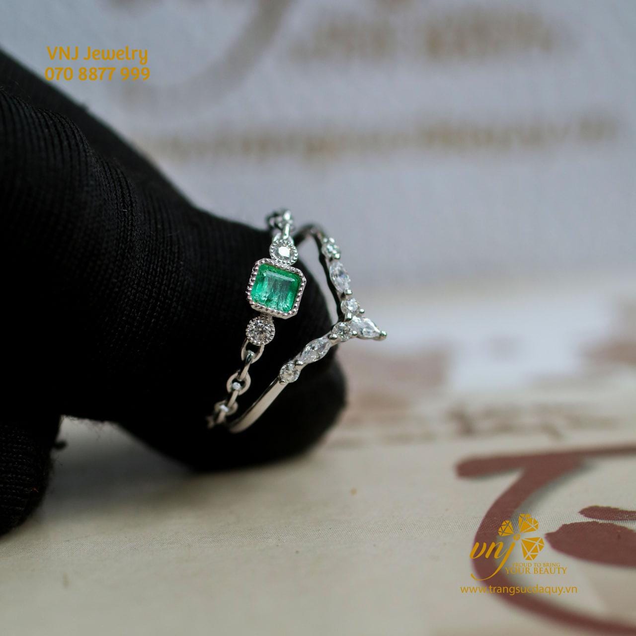 Combo 2 Nhẫn Vương Miện Đá Emerald Nwe10 (4)