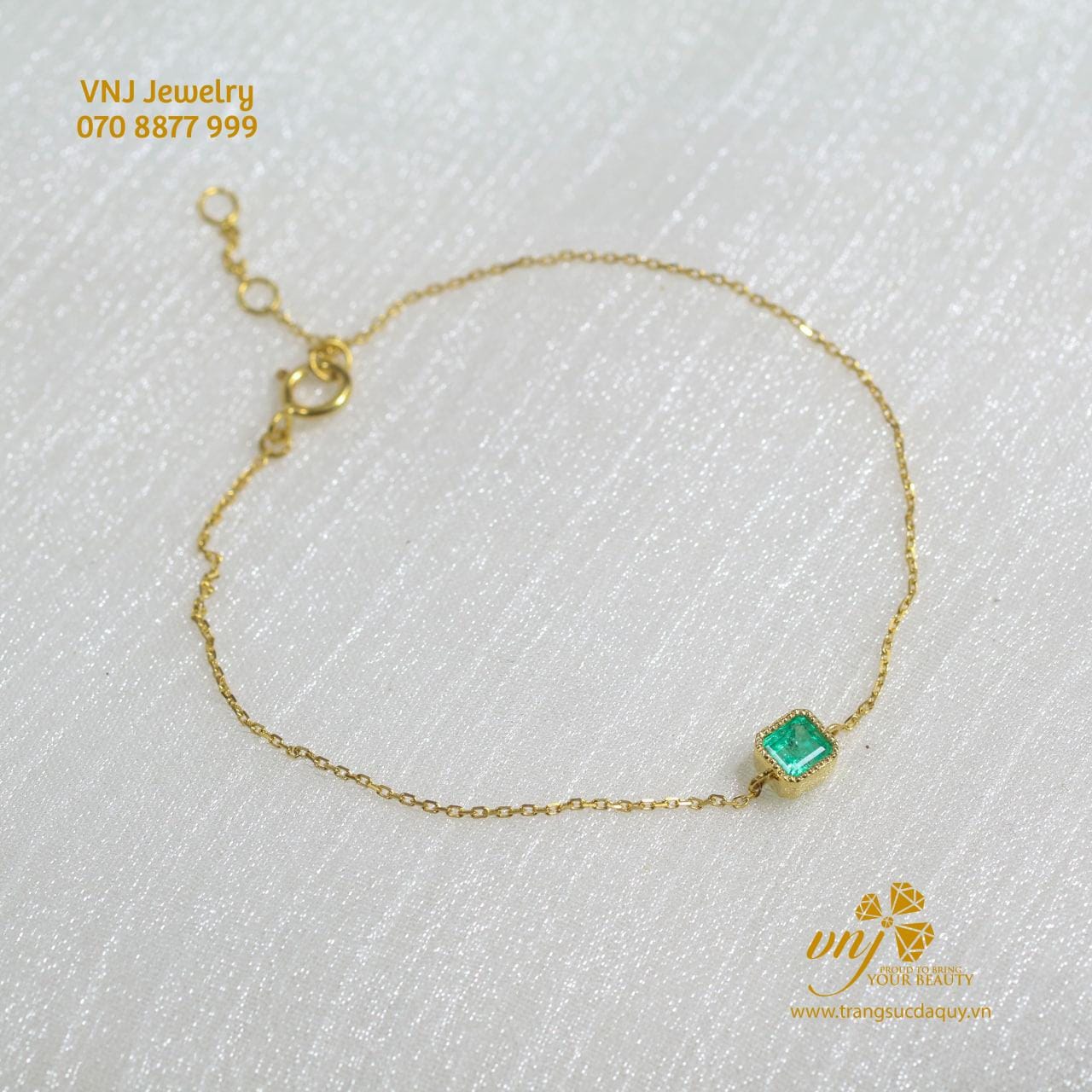 Set Vòng Tay Đá Kèm Mặt Dây Chuyền Emerald VDE3