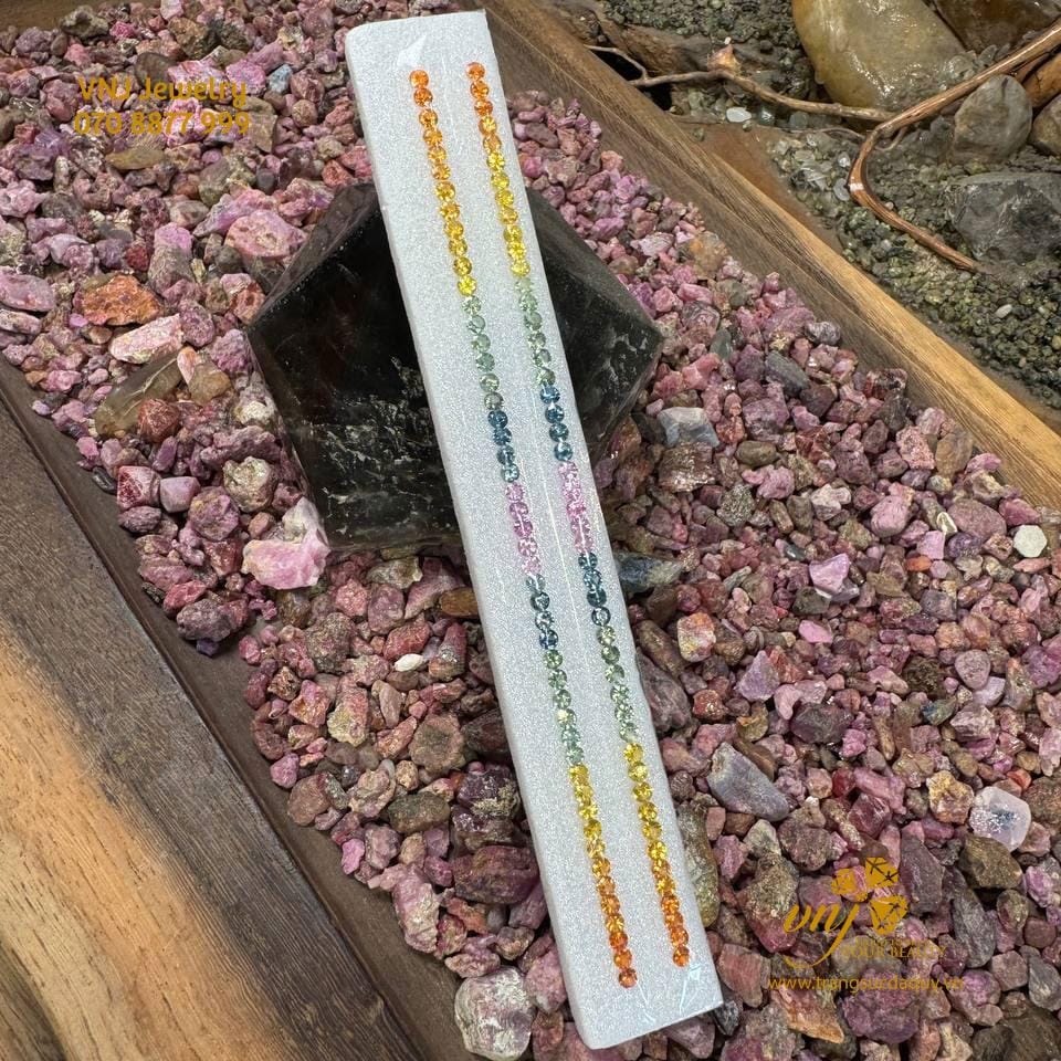 Sapphire Mài Tròn Nhiều Màu Thiên Nhiên VJS79