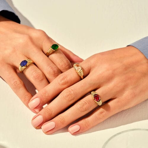 Nhẫn Unisex Signet Đá Thiên Nhiên NM87