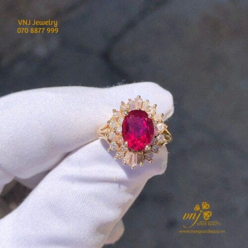 Nhẫn Halo Ruby Thiên Nhiên NWR21