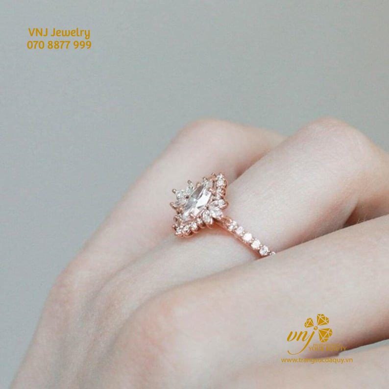 Nhẫn Halo Kim Cương Marquise NWD16