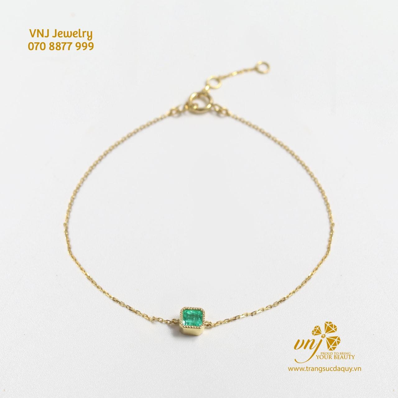 Set Vòng Tay Đá Kèm Mặt Dây Chuyền Emerald VDE3