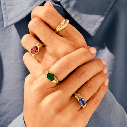 Nhẫn Unisex Signet Đá Thiên Nhiên NM87