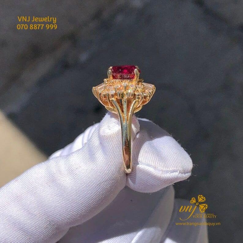 Nhẫn Halo Ruby Thiên Nhiên NWR21