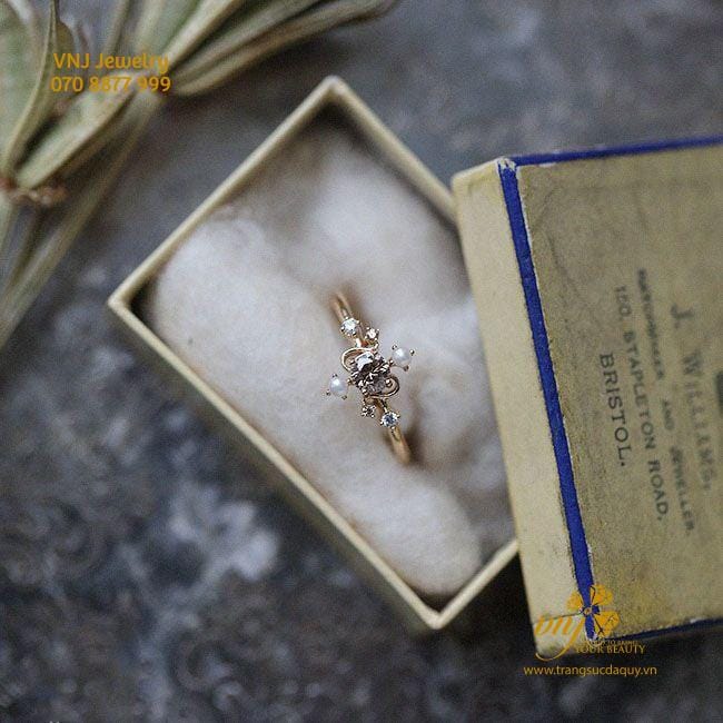 Nhẫn Kim Cương Mix Ngọc Trai NWD12