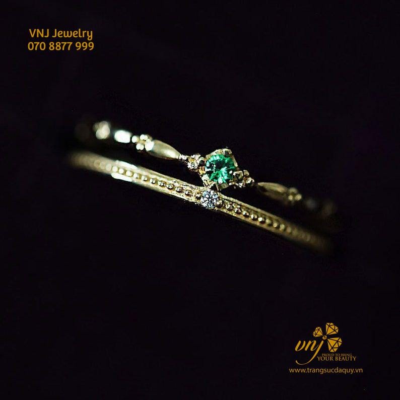 Combo nhẫn đá Tiny Emerald NWE14