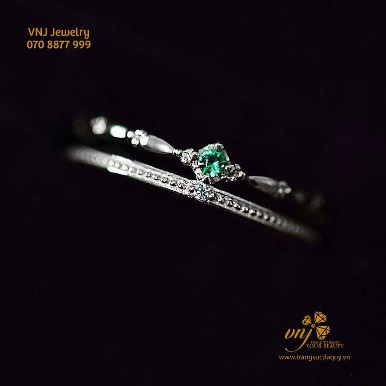 Combo nhẫn đá Tiny Emerald NWE14