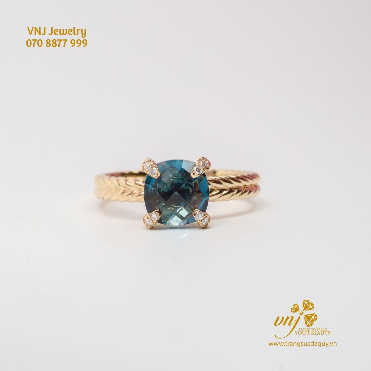 Bộ Trang Sức Đá Topaz Thiên Nhiên