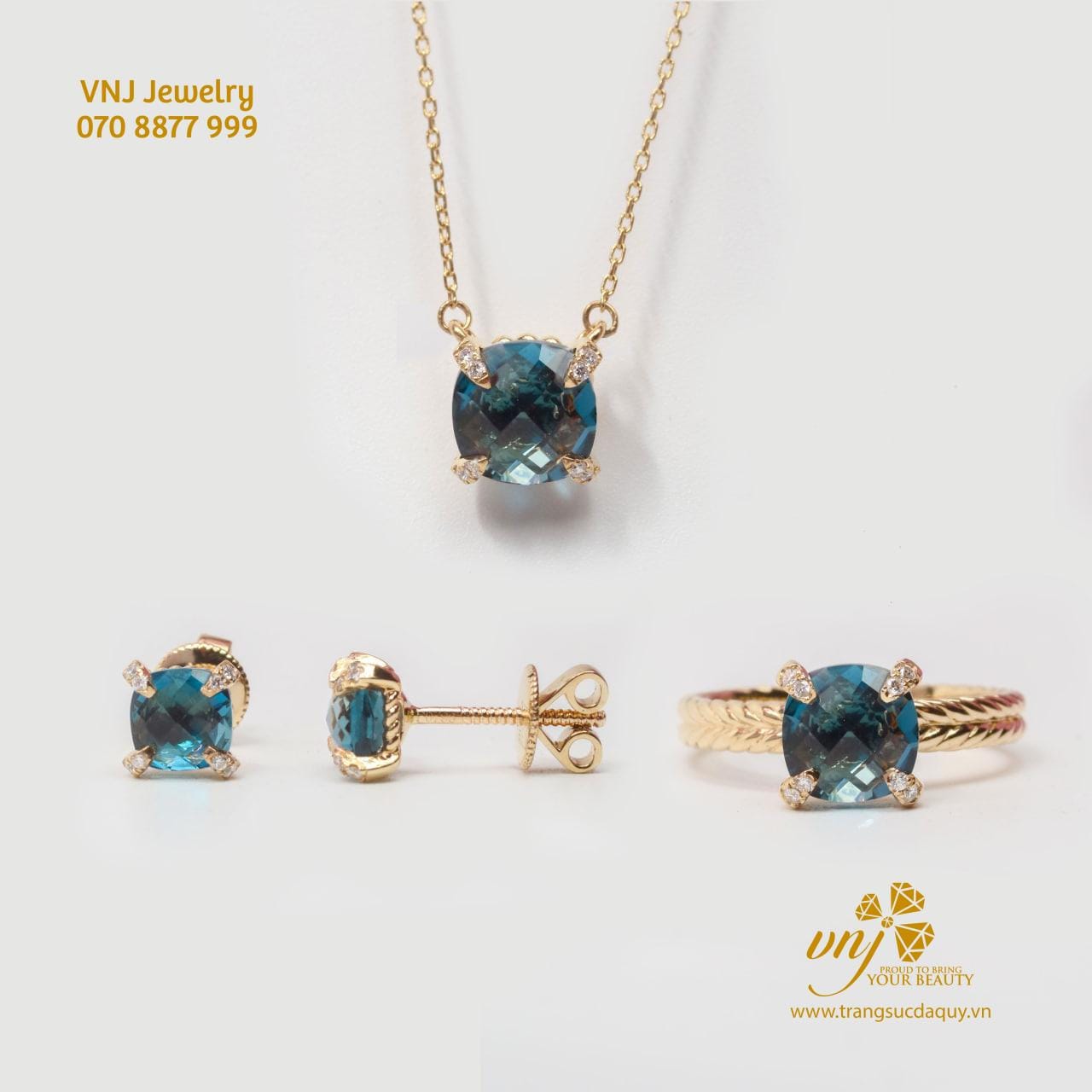 Bộ Trang Sức Đá Topaz Thiên Nhiên (3)