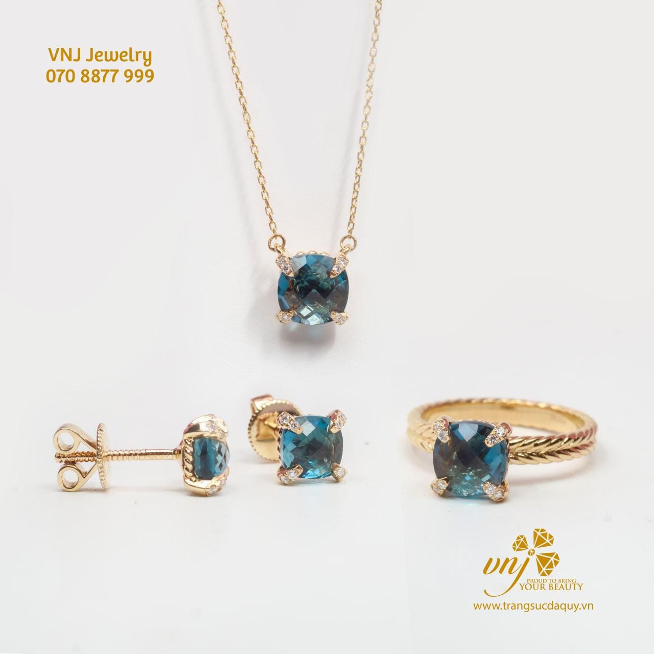 Bộ Trang Sức Đá Topaz Thiên Nhiên (5)