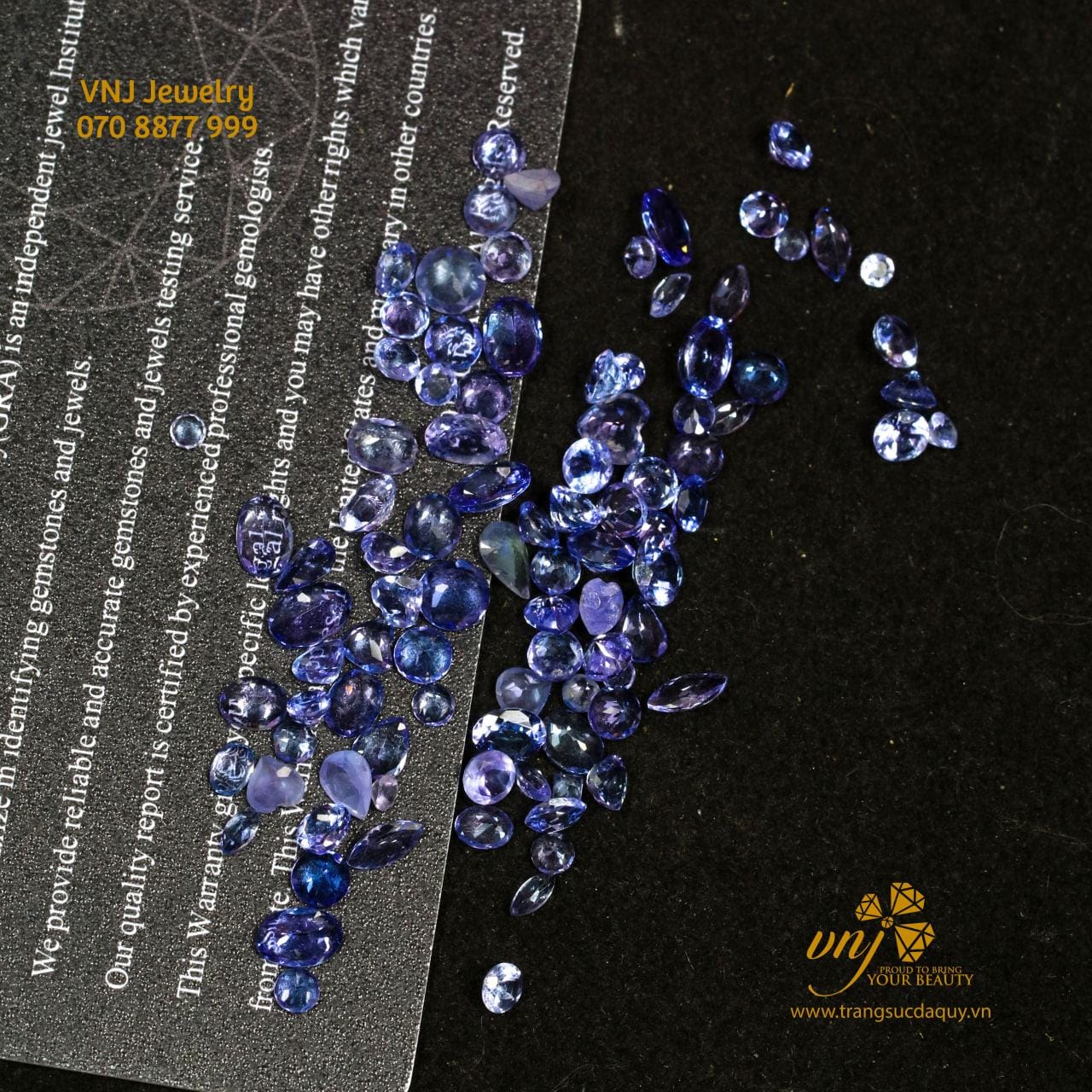 Đá Tanzanite Thiên Nhiên Mài Giác Dqtz1