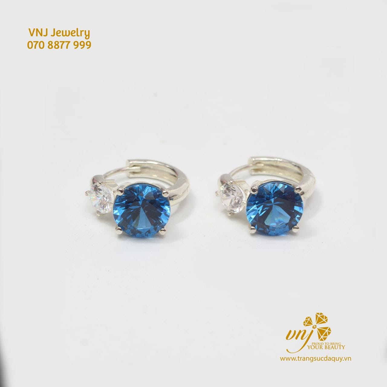 Bông Tai Đá Topaz BTT10