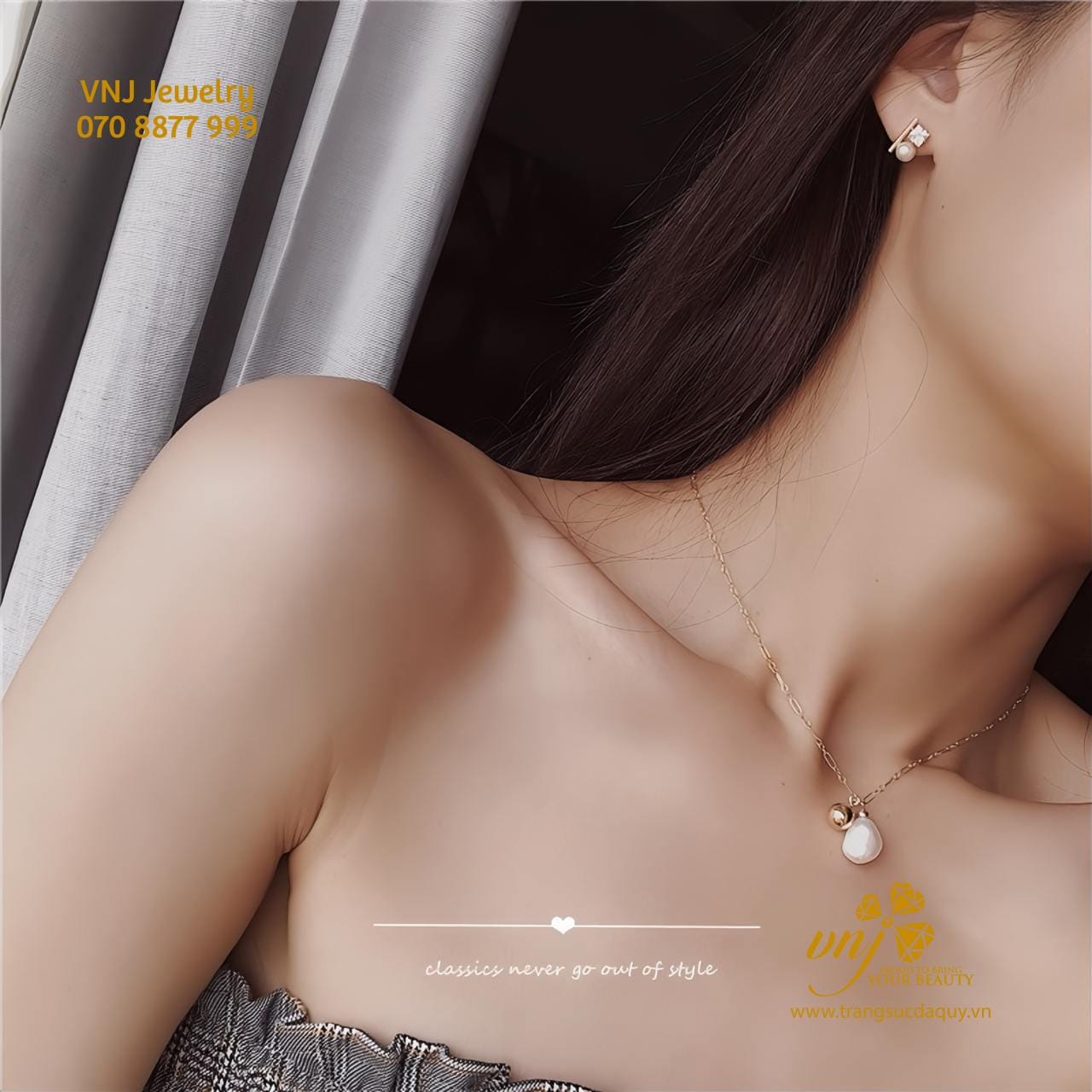 Bông Tai Ngọc Trai Mix Emerald BTE6