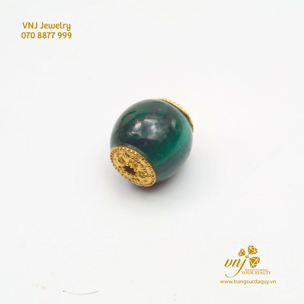 Charm Đá Lông Công (Malachite) Lu Thống NWML1