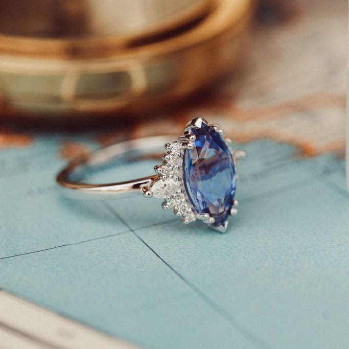 Nhẫn Pave Sapphire Marquise NWS50