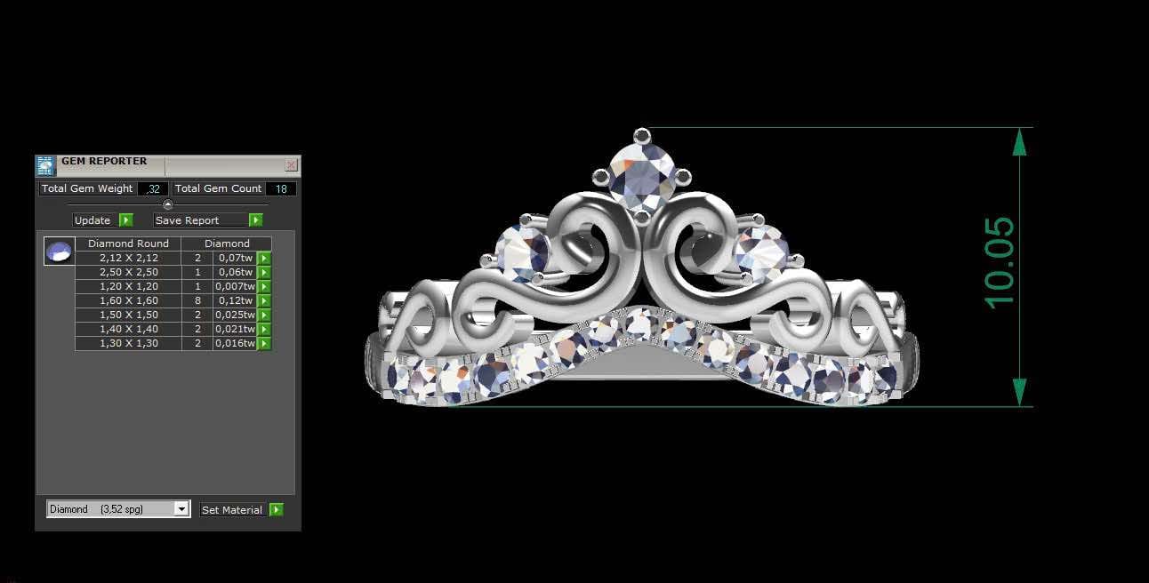 Nhẫn Cầu Hôn Vương Miện Kim Cương Nwd31