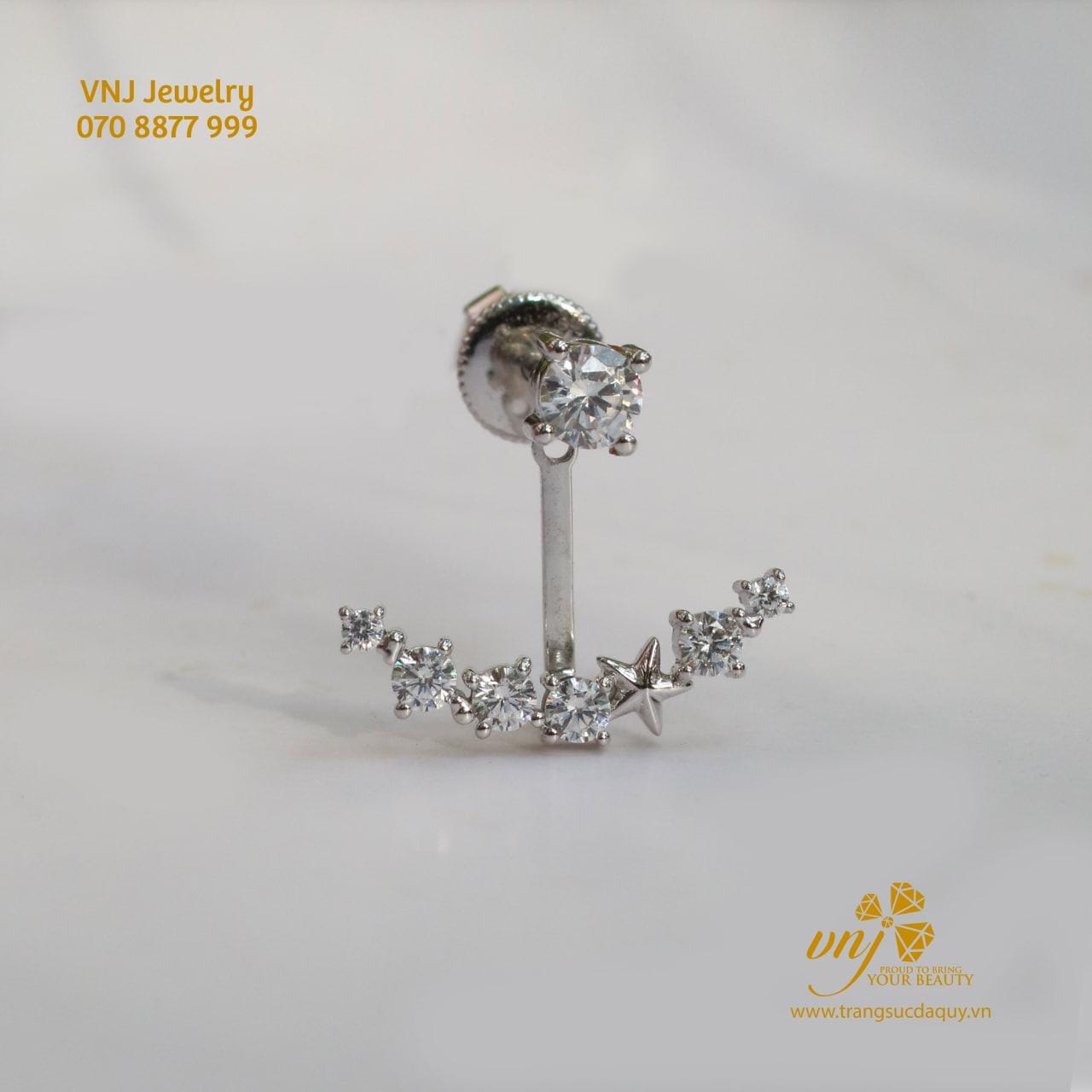 Bông Tai Moissanite 6 Chấu Btms10