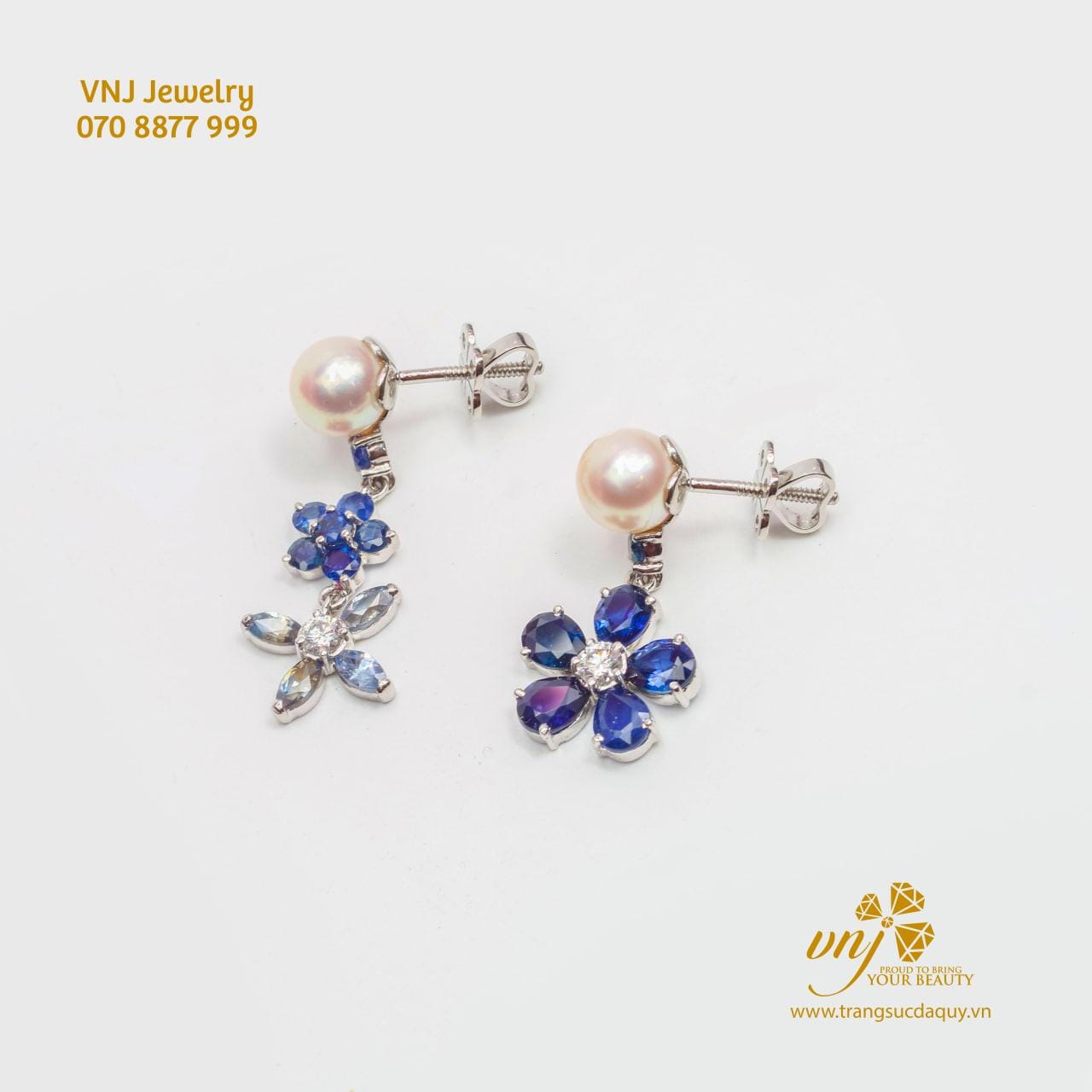 Bông Tai Ngọc Trai Mix Sapphire Btn29 (2)