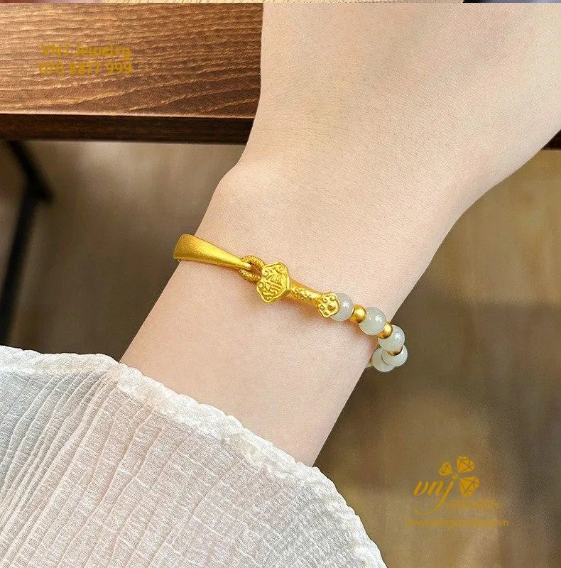 Lắc Tay Cẩm Thạch Vàng (2)