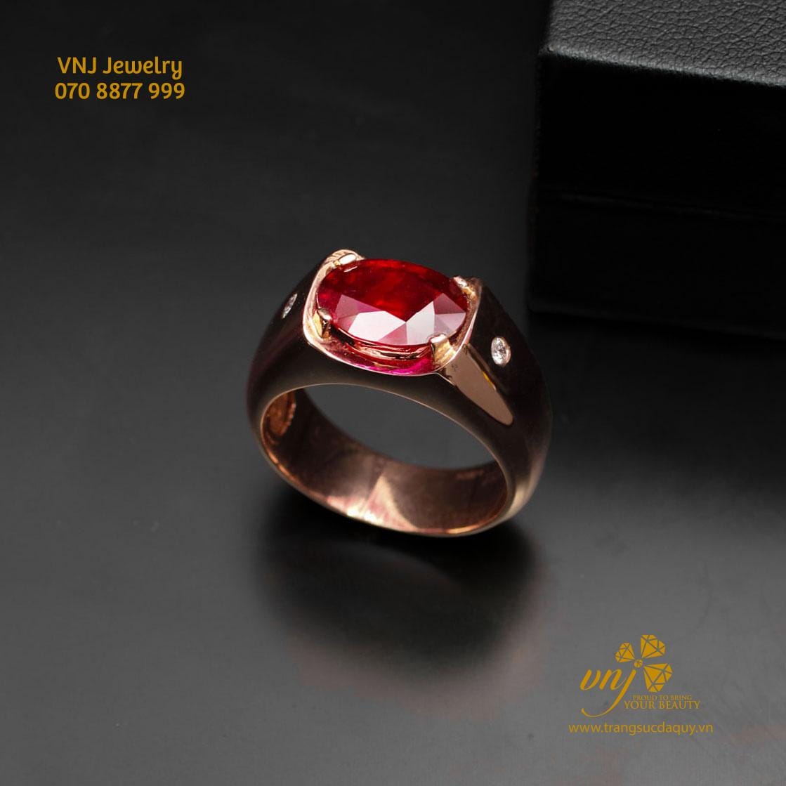 Nhẫn Ruby Đỏ Vip Lục Yên Vàng Hồng Nm109 (3)