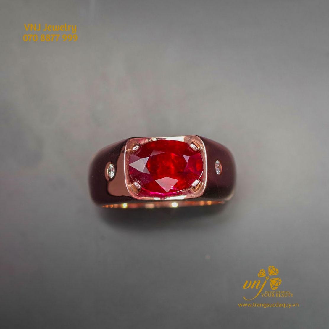 Nhẫn Ruby Đỏ Vip Lục Yên Vàng Hồng Nm109 (5)