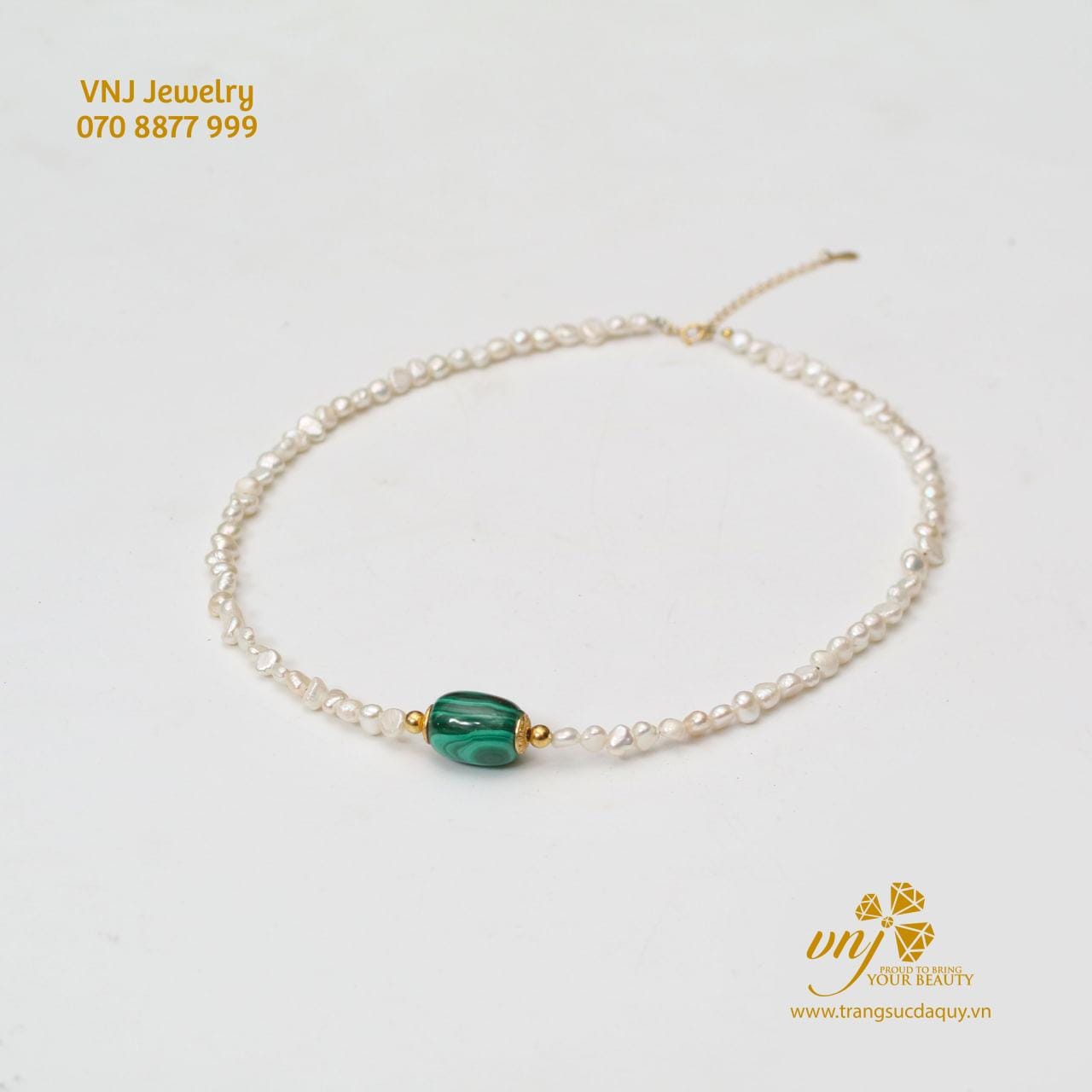 Vòng Tay Ngọc Trai Mix Malachite Vcnt20 (9)