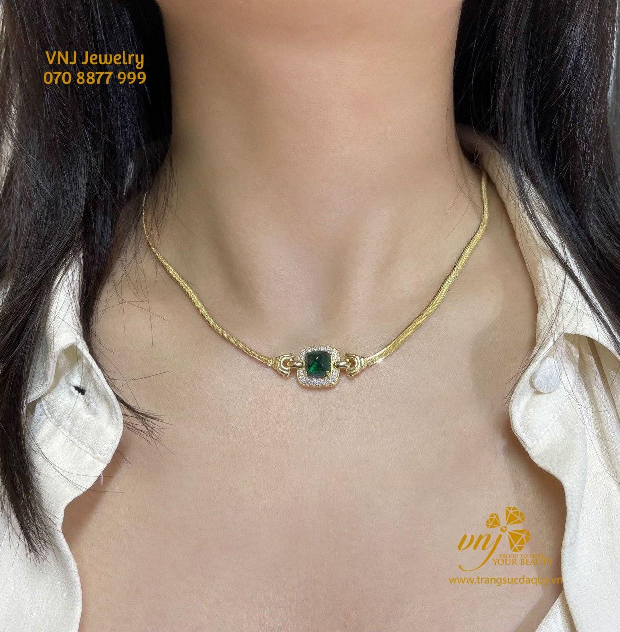 Dây Chuyền Đá Emerald Thiên Nhiên MDE1