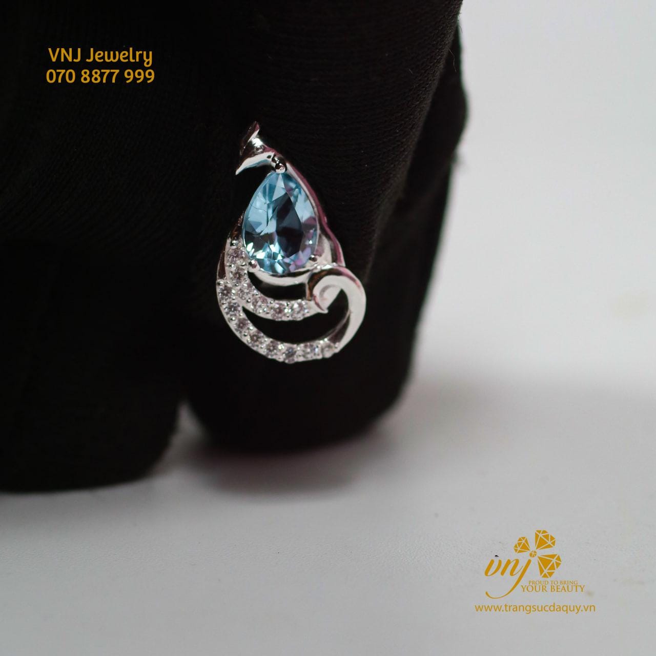 Bông Tai Thiên Nga Đá Topaz Btt12 (2)