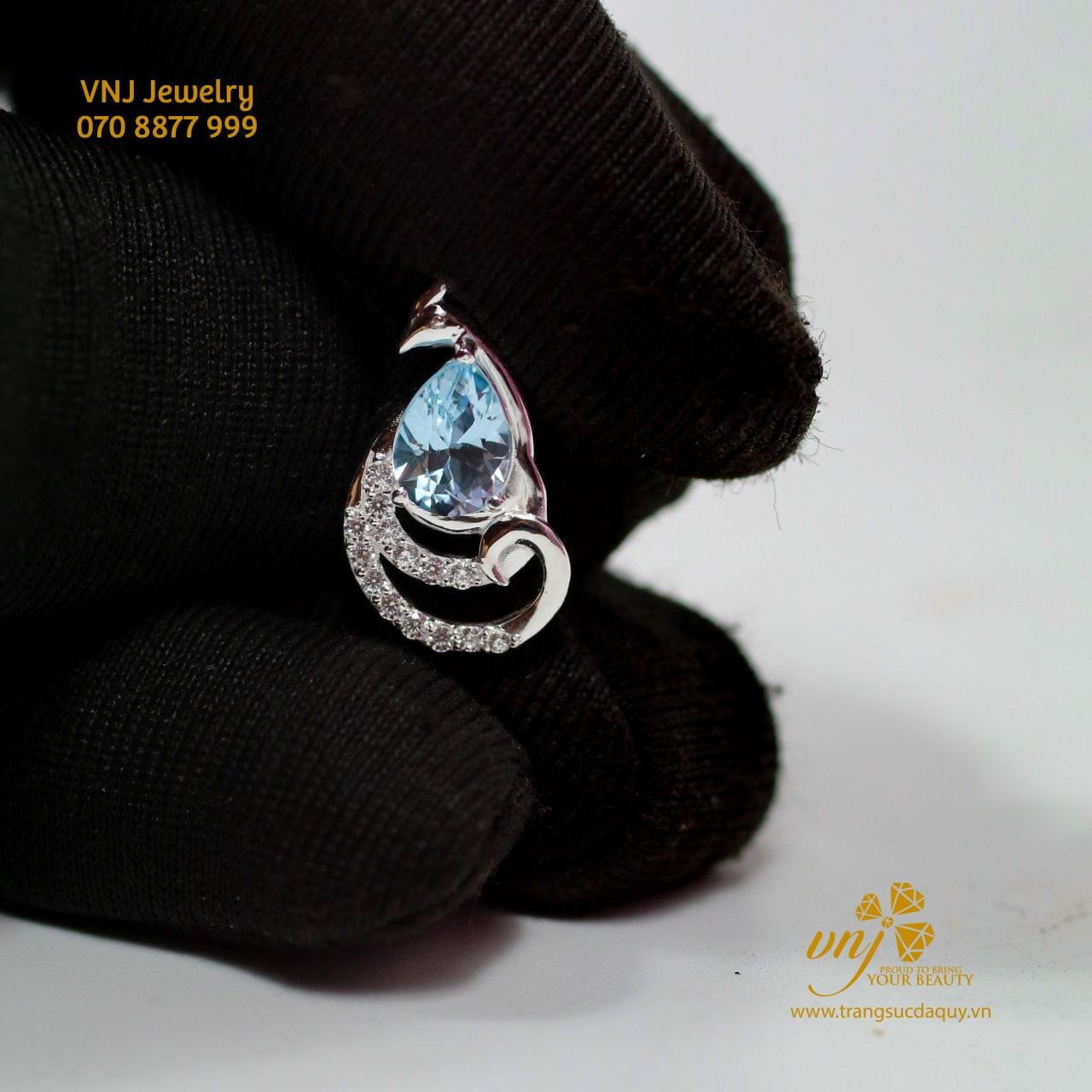 Bông Tai Thiên Nga Đá Topaz Btt12