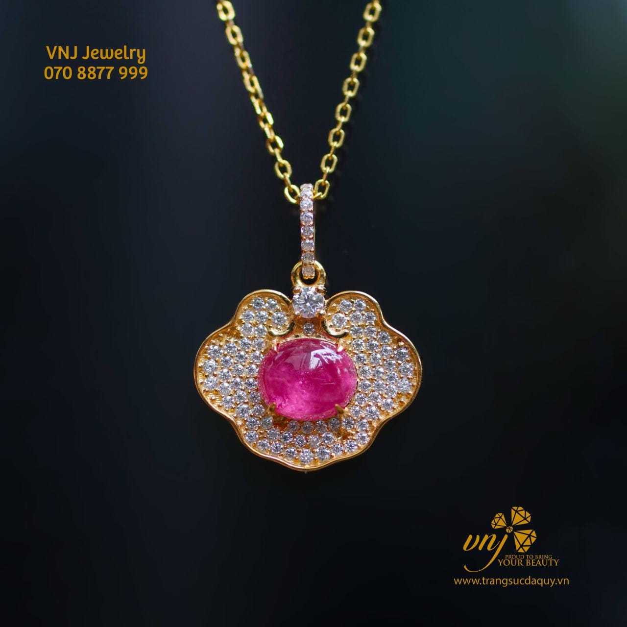 Mặt Dây Trường Mệnh Ruby Mdr18