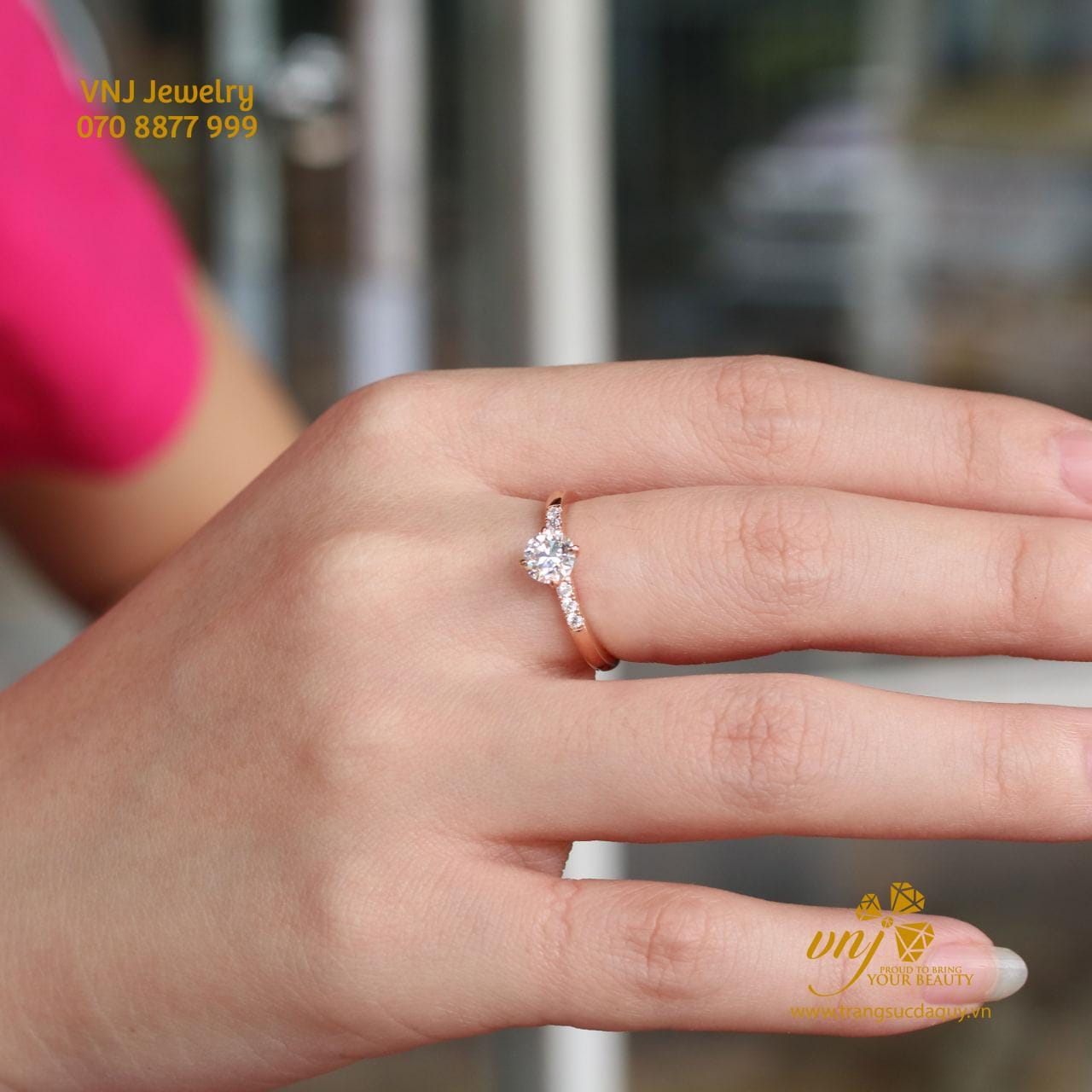 Nhẫn Cầu Hôn Kim Cương Vàng Hồng Nwd32 (2)