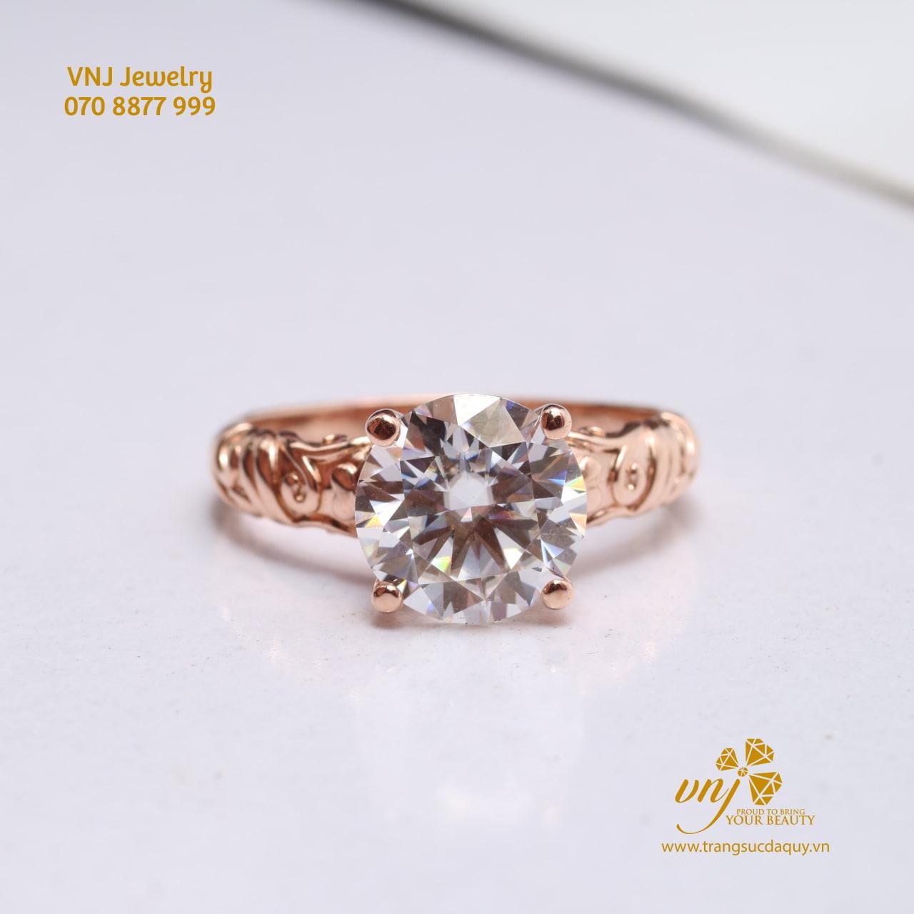 Nhẫn Kim Cương Vàng Hồng (2)
