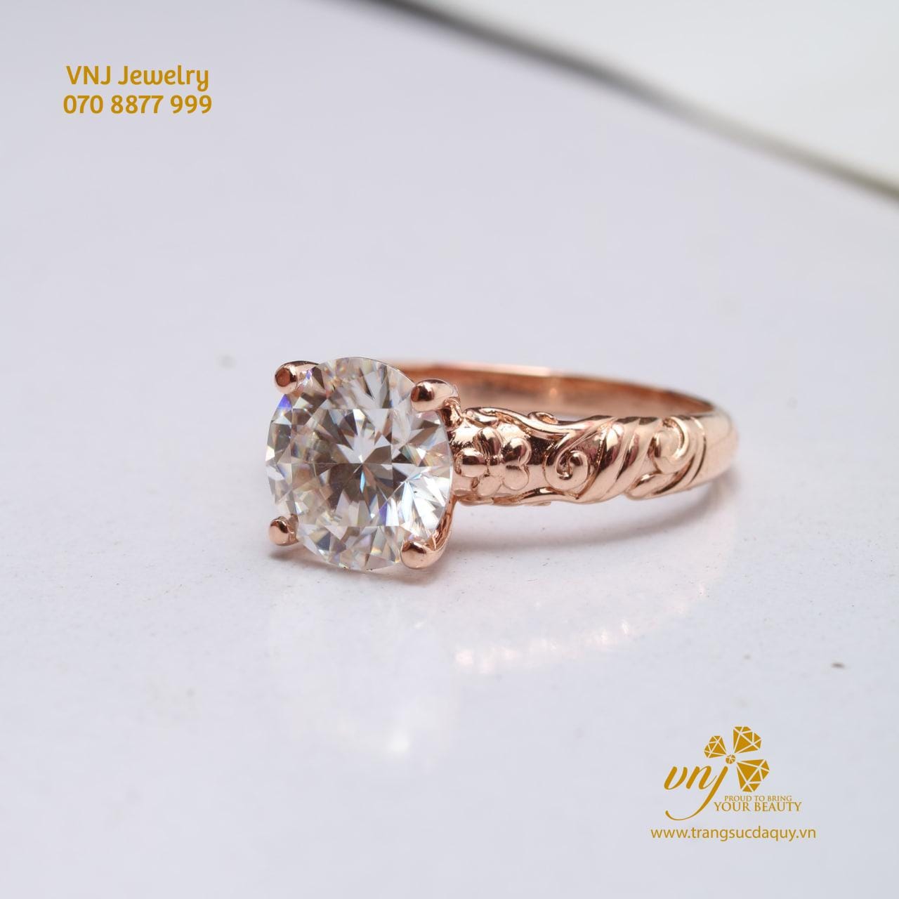 Nhẫn Kim Cương Vàng Hồng (4)
