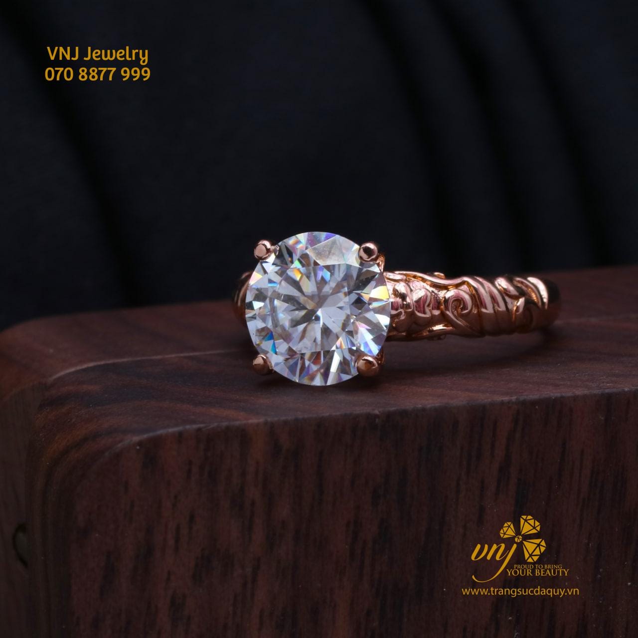 Nhẫn Kim Cương Vàng Hồng (7)