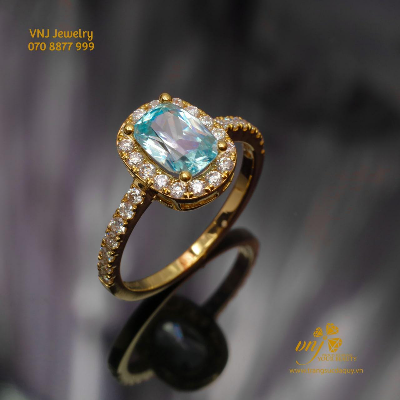 Nhẫn Pave Ring Zircon Blue (7)