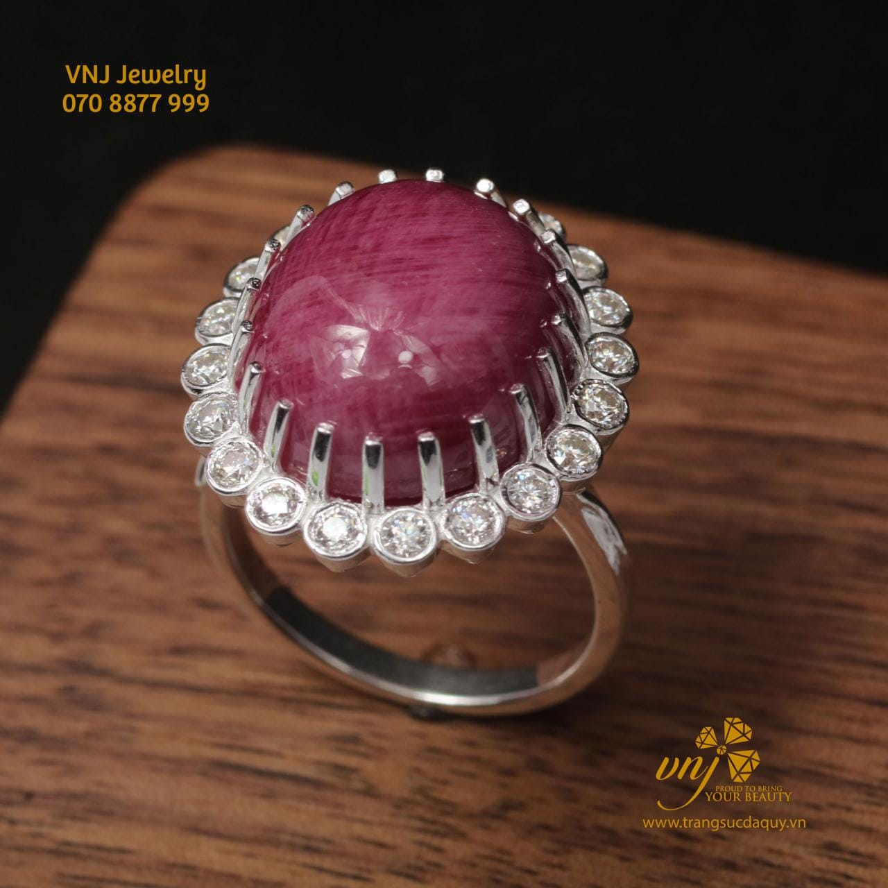 Nhẫn Ruby Nữ Halo (2)
