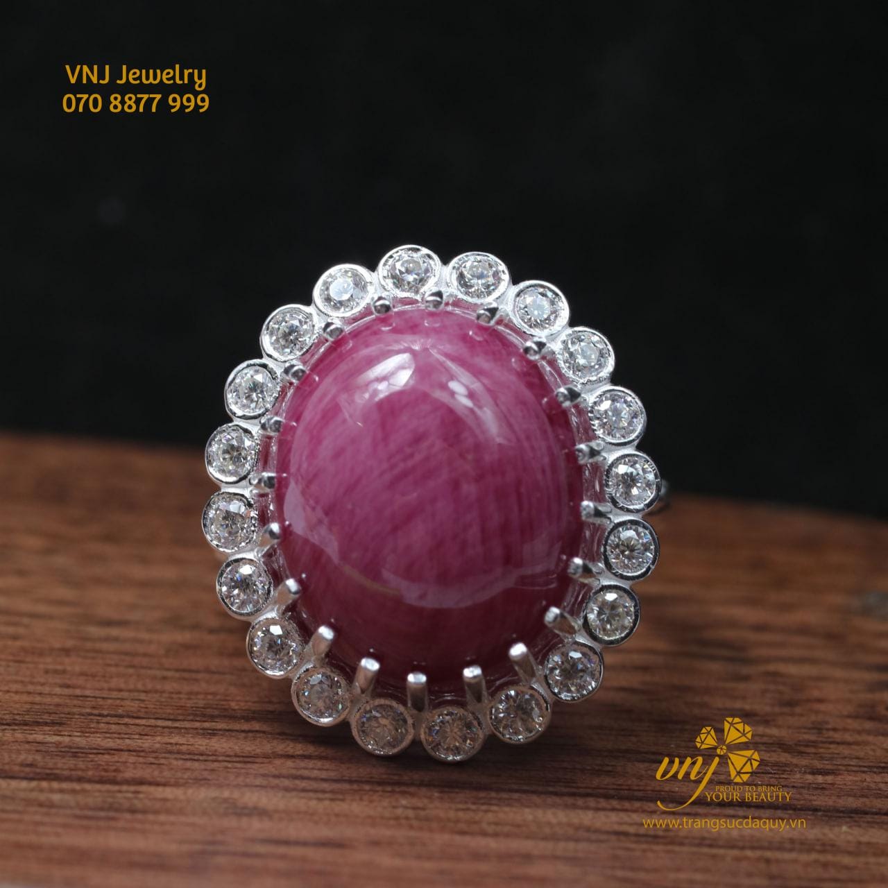 Nhẫn Ruby Nữ Halo (3)