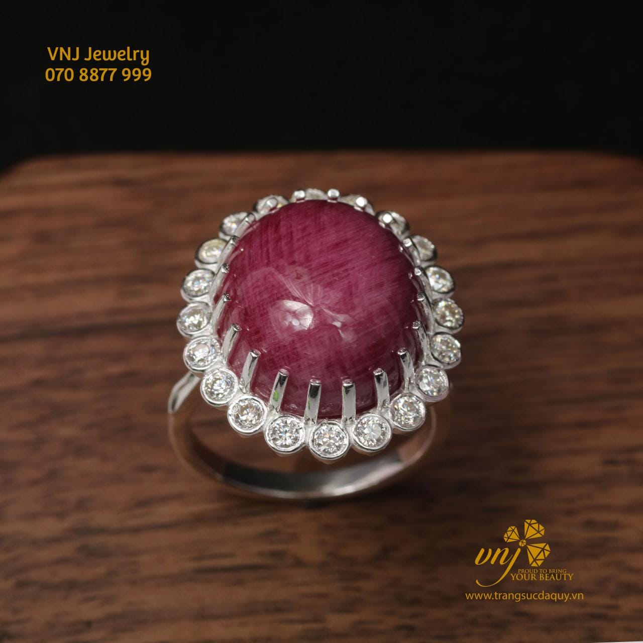 Nhẫn Ruby Nữ Halo