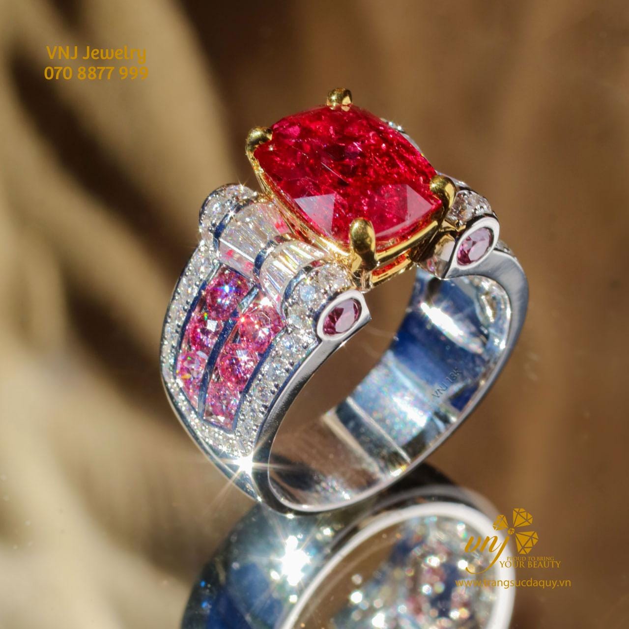 Nhẫn Spinel Đỏ Thiên Nhiên (8)