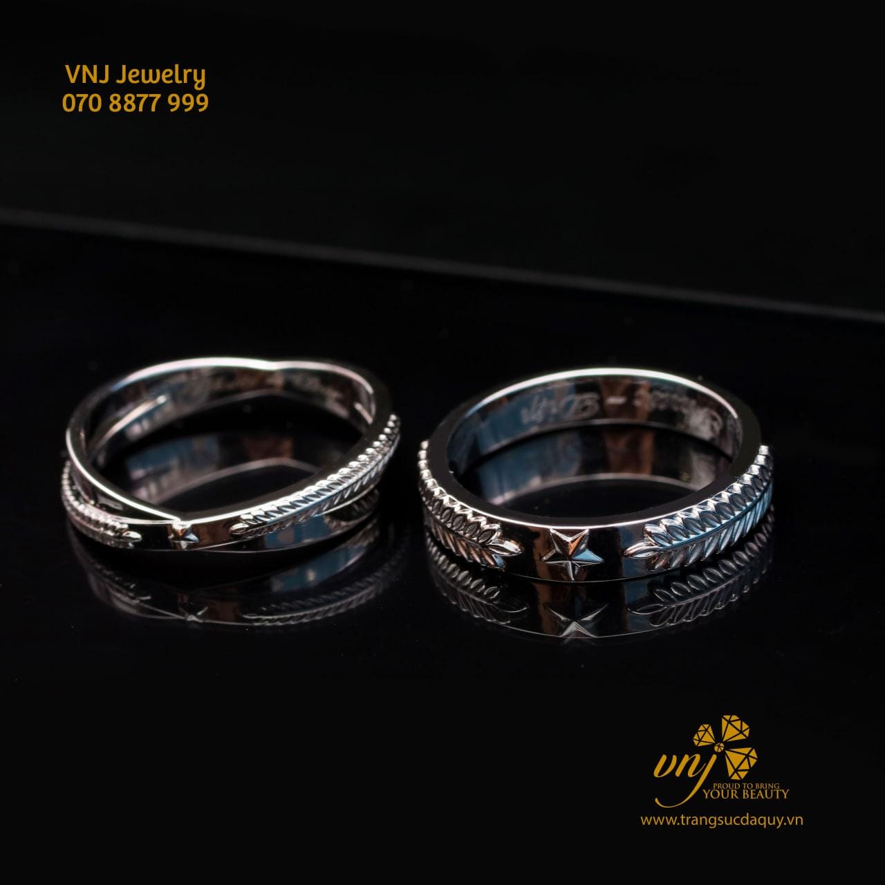 Nhẫn Cưới Vàng Trắng Nc76