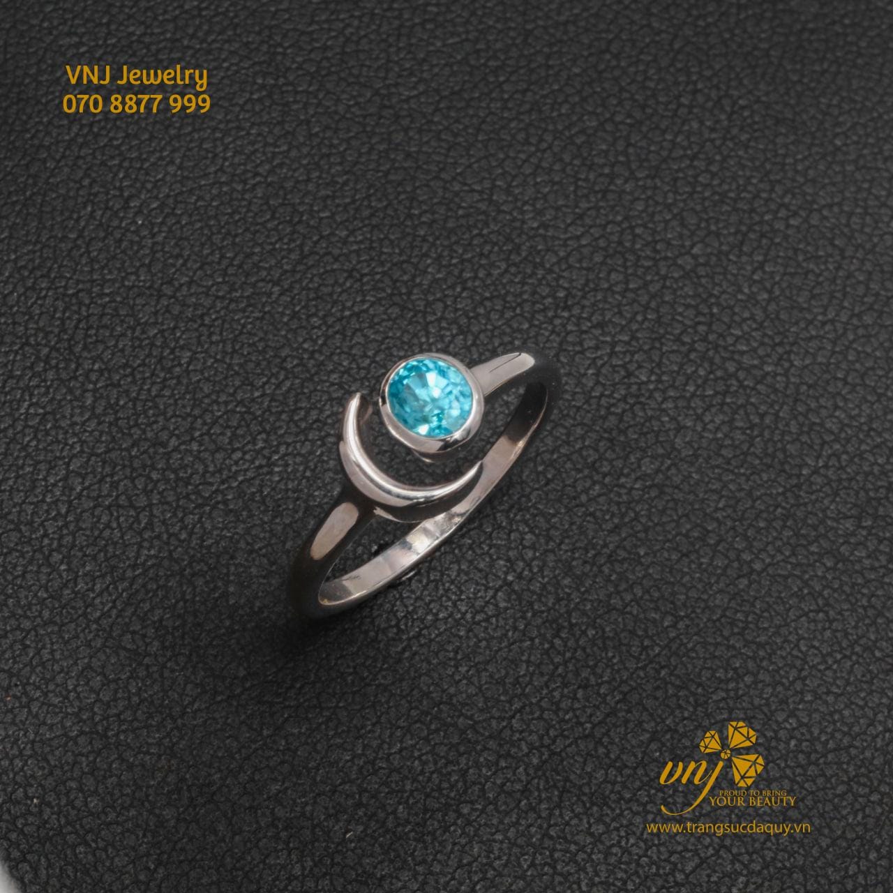Nhẫn Zircon Xanh Thiên Nhiên (2)