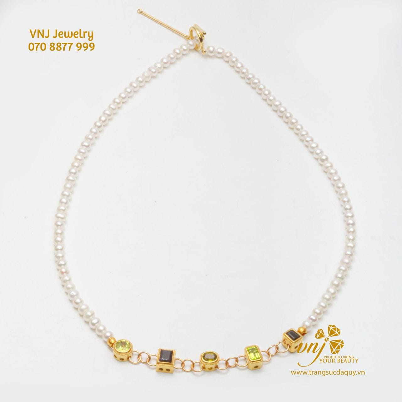 Vòng Cổ Ngọc Trai đính Peridot (2)