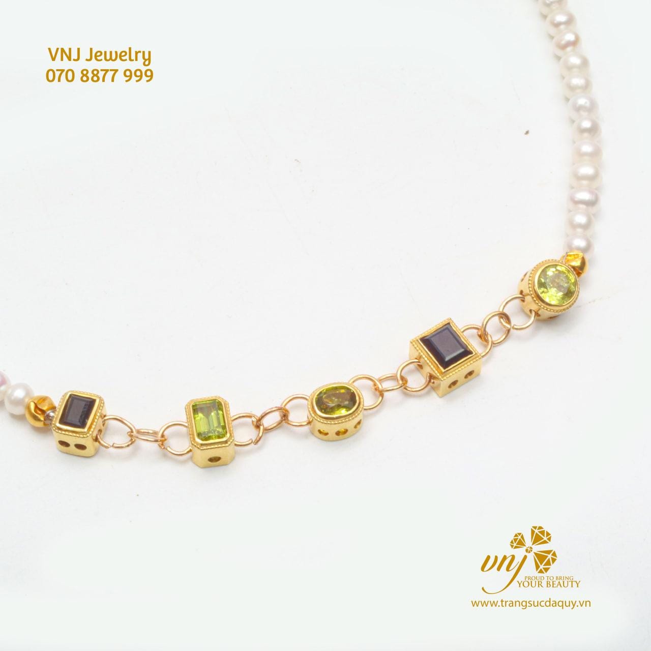 Vòng Cổ Ngọc Trai đính Peridot (3)