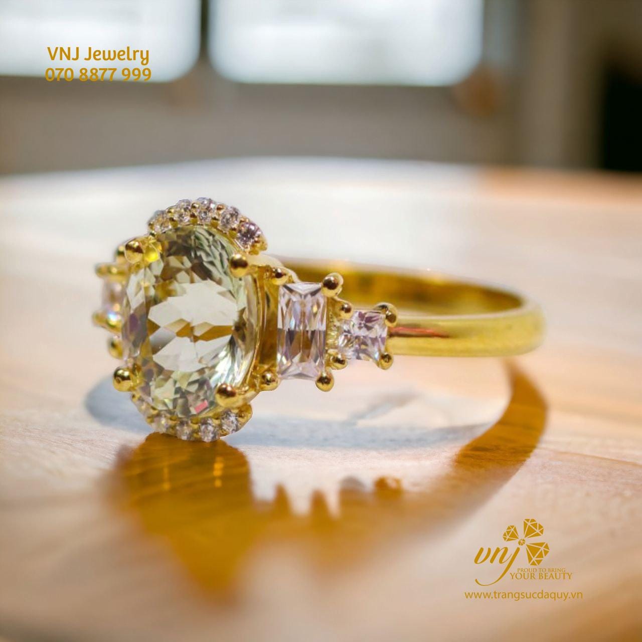 Nhẫn Đá Garnet Xanh Thiên Nhiên Nwg13