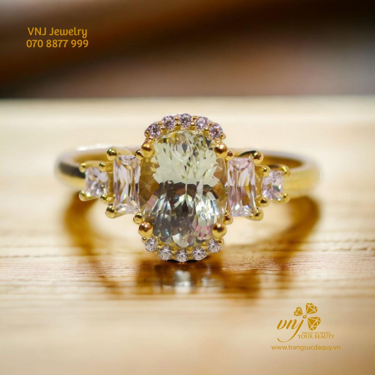 Nhẫn Đá Garnet Xanh Thiên Nhiên Nwg13