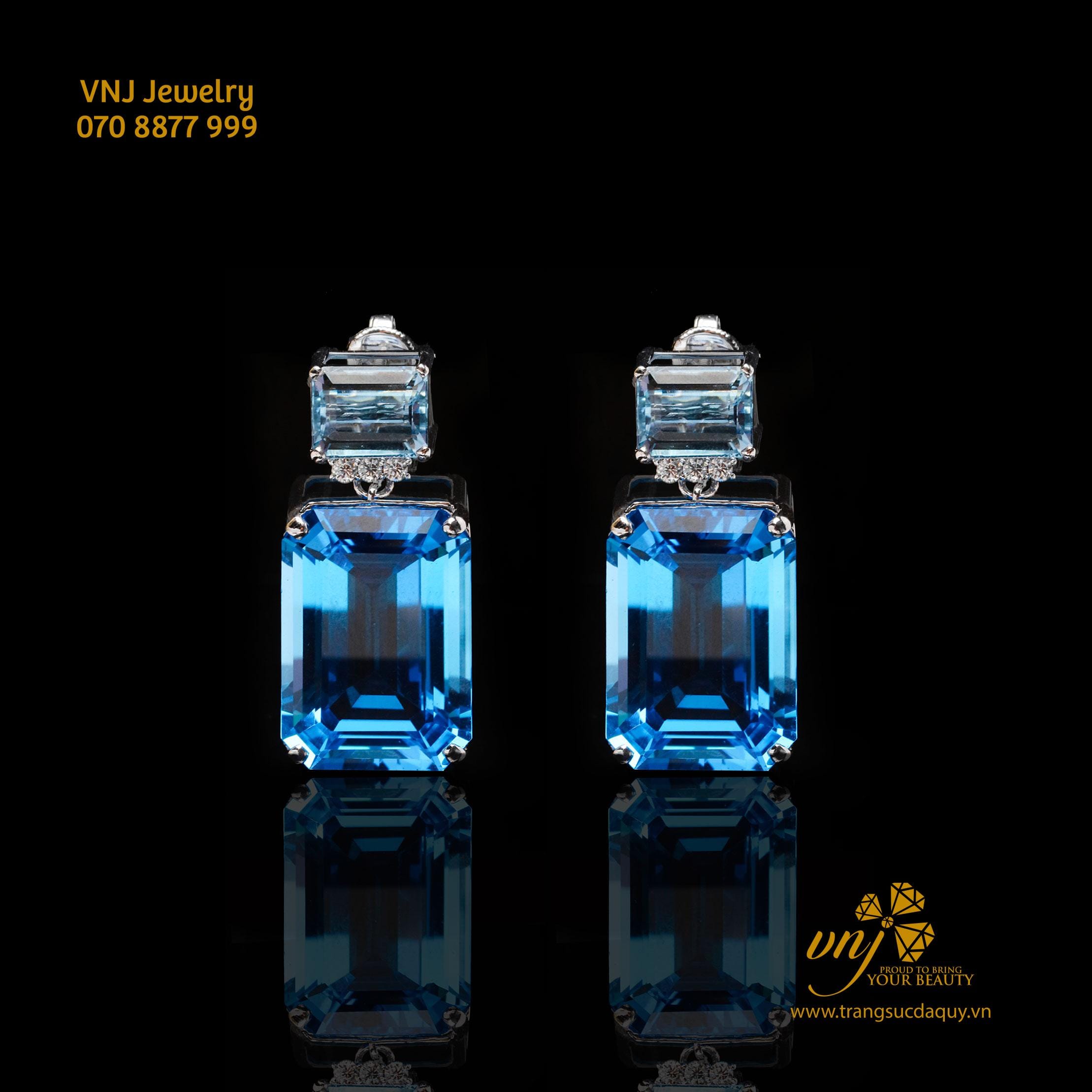 Bông Tai Đá Topaz Btt14 (2)