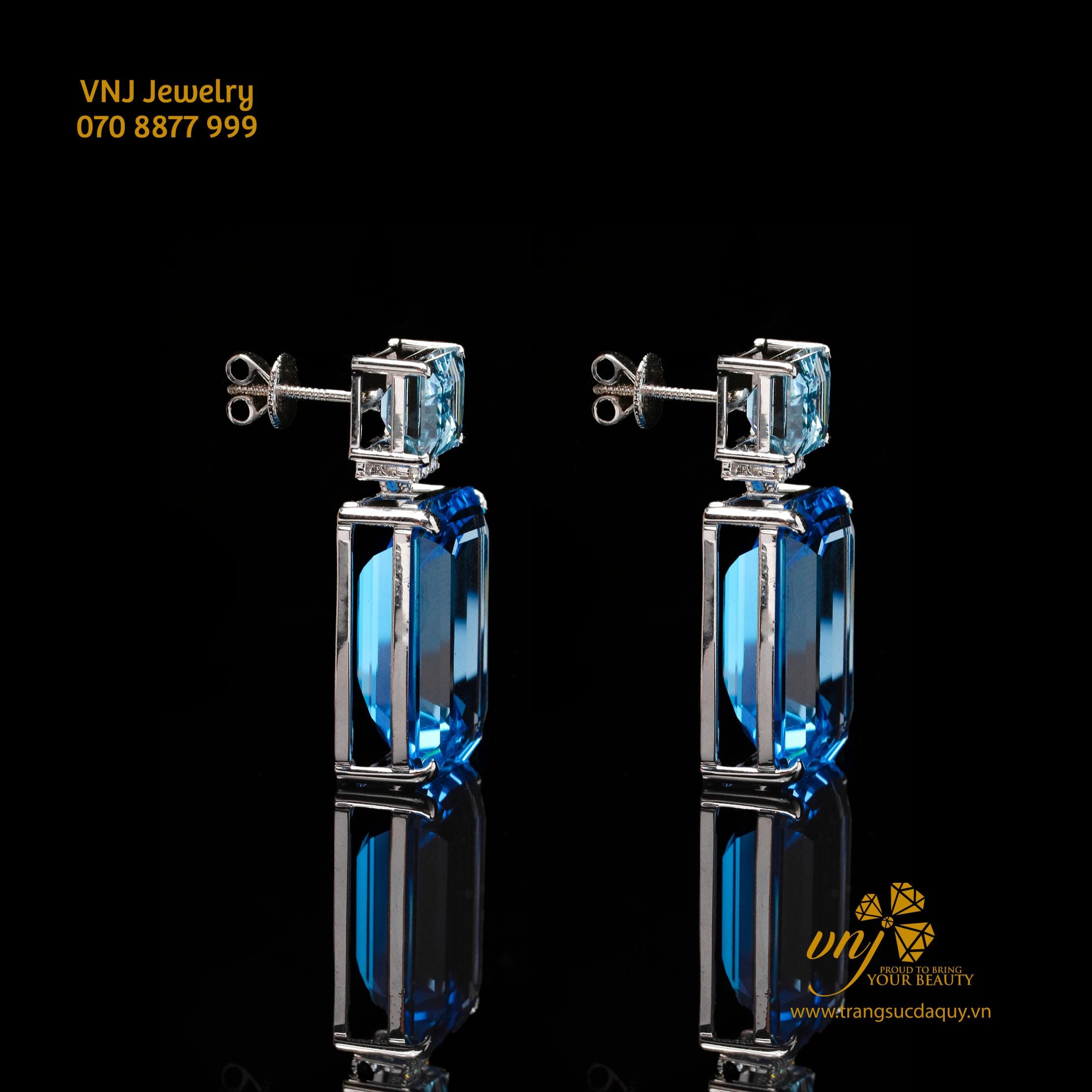 Bông Tai Đá Topaz Btt14