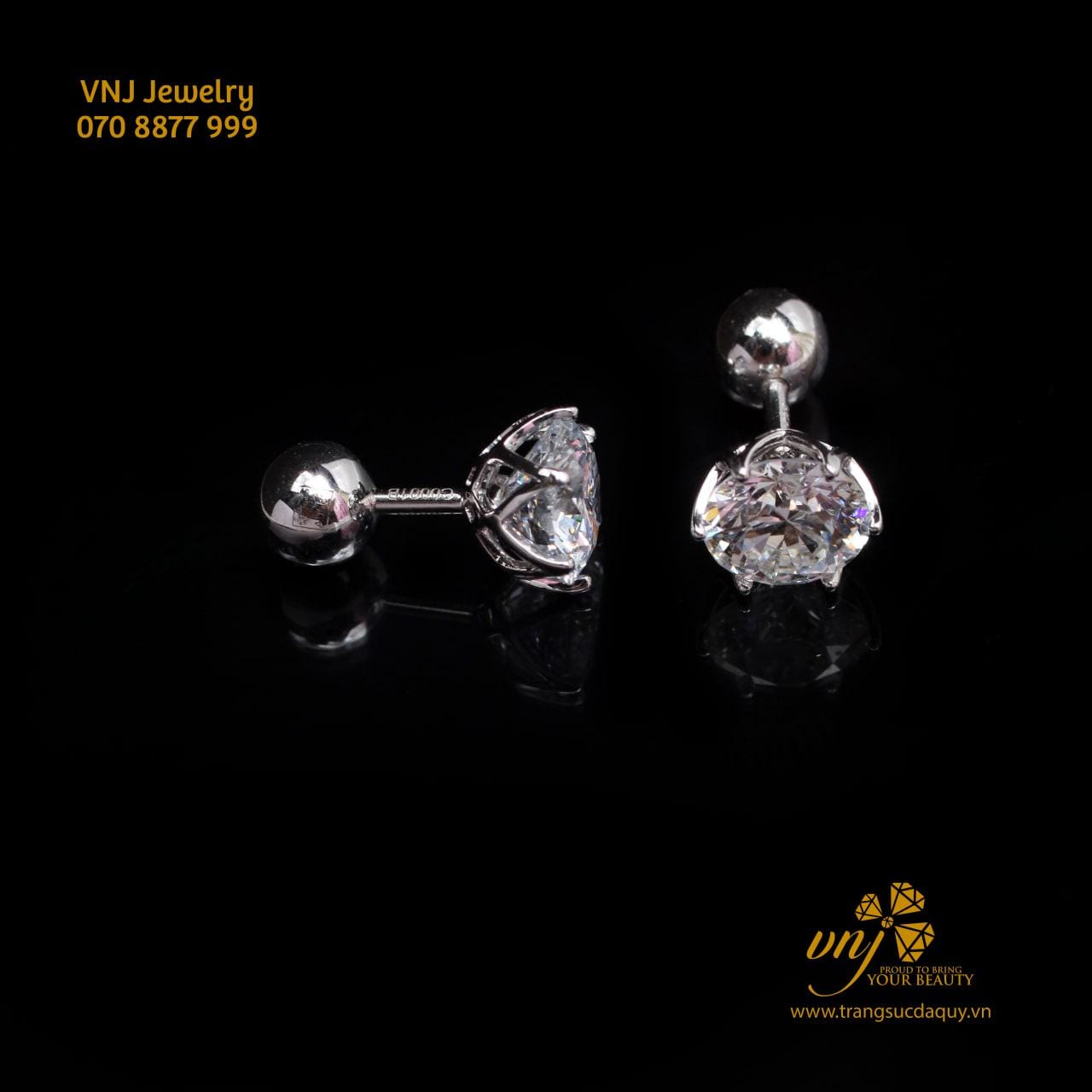 Bông Tai Kim Cương Thiên Nhiên Chuôi Bi Btkc23 (4)