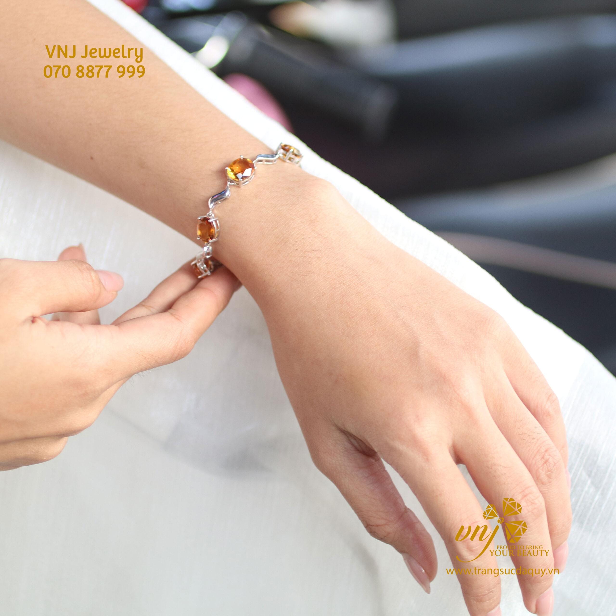 Lắc Tay Đá Citrine Thiên Nhiên LTQV3